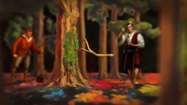 A visual of various folk magic tools like seer stones and divining rods, illustrating the era's treasure-hunting culture.