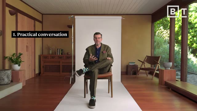 On-screen text outlines the three types of conversations: Practical, Emotional, and Social.