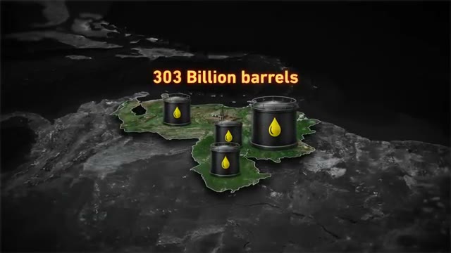 A map highlights Venezuela's location and its vast proven oil reserves.