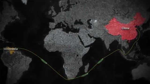 An animated map shows a 'shadow fleet' of tankers spoofing AIS signals to disguise Venezuelan oil's origin.