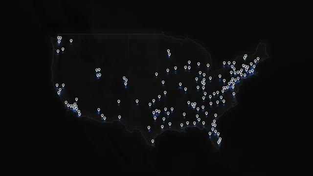 A U.S. map displays defense contractor operations spread across various states and political districts, illustrating 'political engineering'.