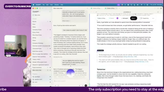 On-screen text defines 'Chain of Thought' prompting, showing how asking an AI to 'think step-by-step' improves answers.