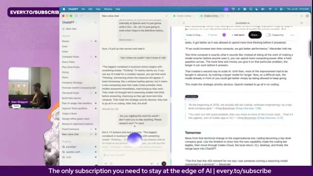 The phrase 'Test time compute' is displayed, defining a new method for scaling AI performance after a question arrives.